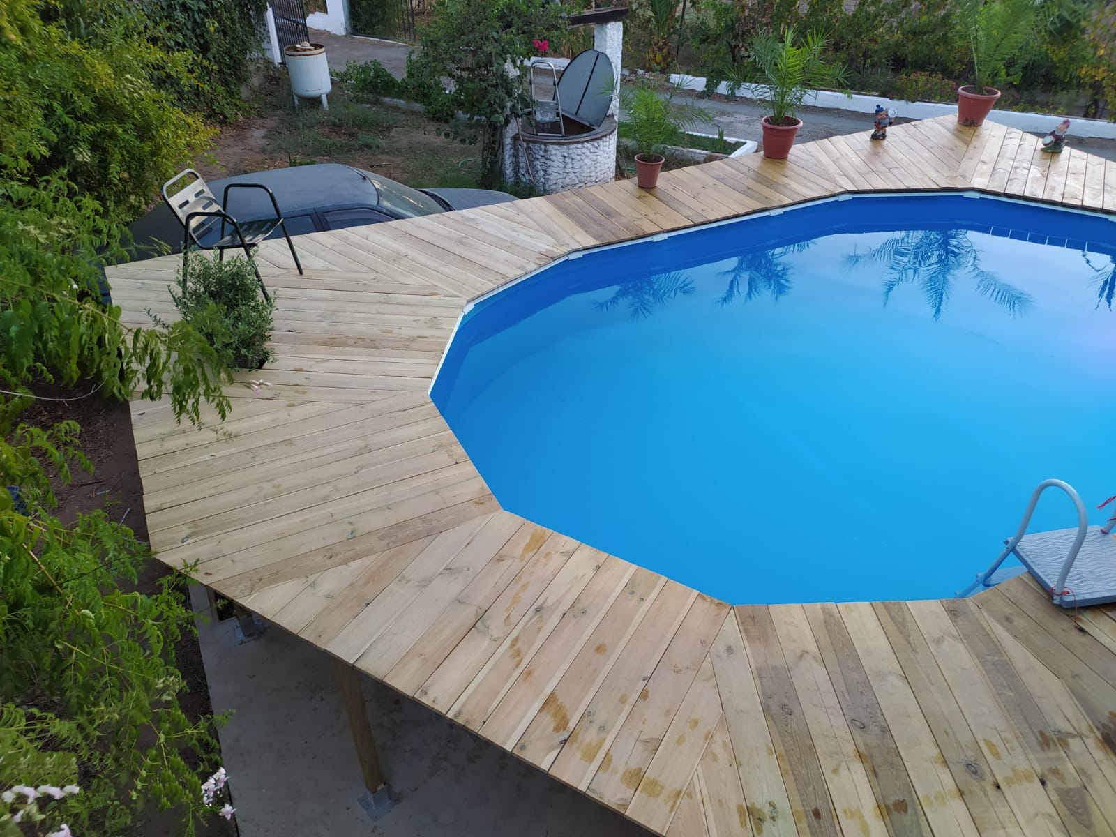 Cubierta para piscina de madera y a medida