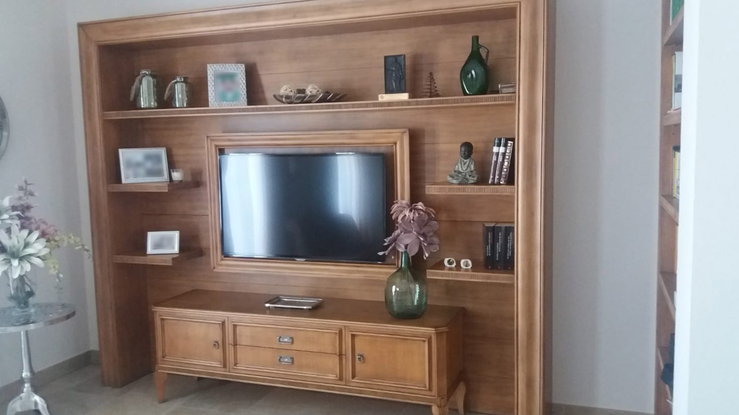 Mueble de salón de madera de cerezo